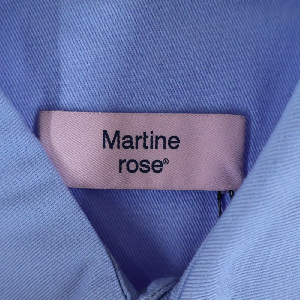 MARTINE ROSE(マーティンローズ) Logo L/S Shirt バックロゴ 長袖シャツ ブルー