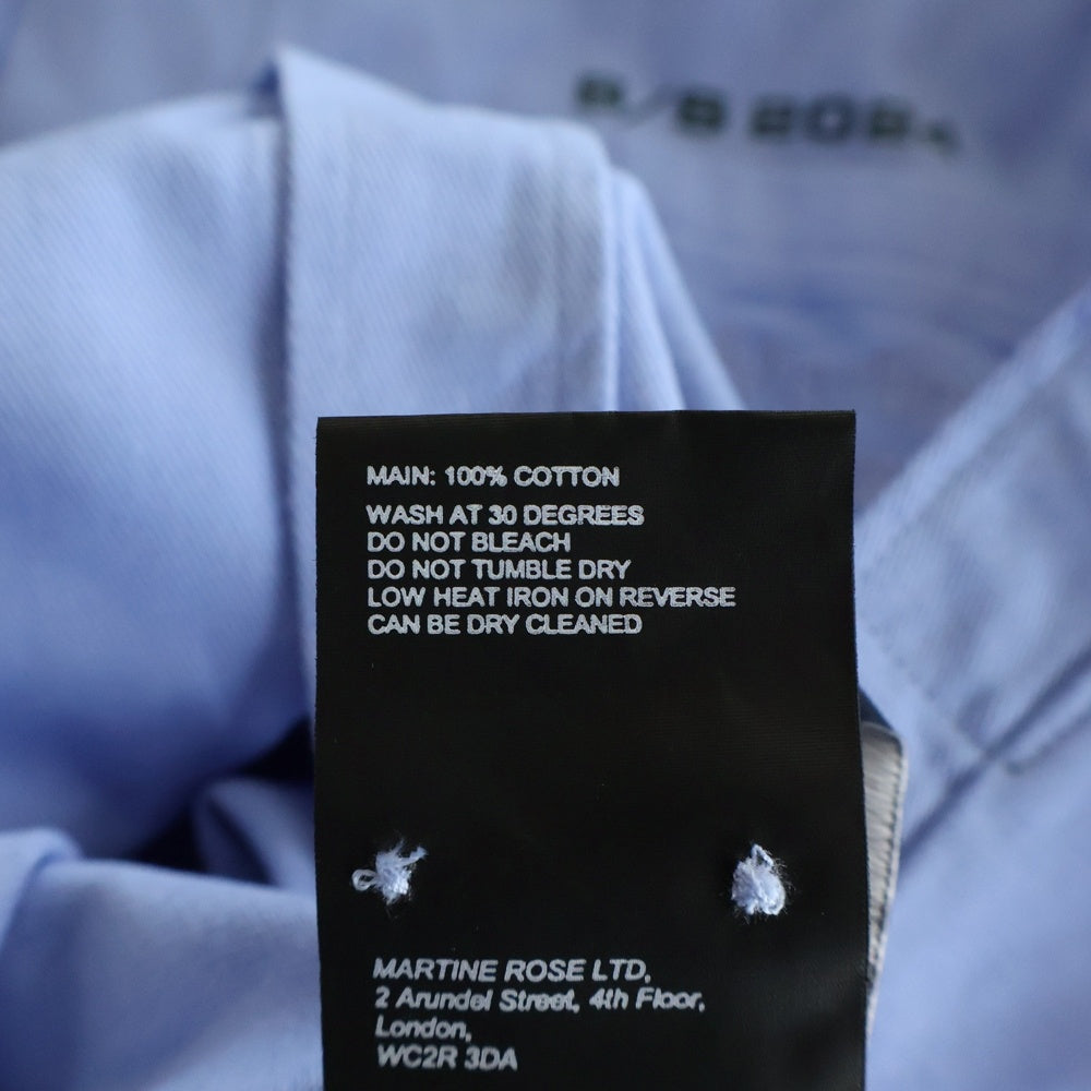 MARTINE ROSE(マーティンローズ) Logo L/S Shirt バックロゴ 長袖シャツ ブルー