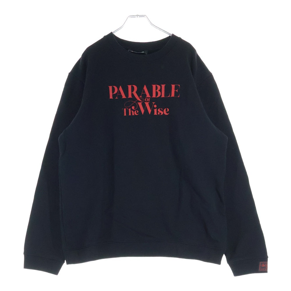 RAF SIMONS(ラフシモンズ) 22AW Sweatshirt ロゴプリント クルーネックスウェットトレーナー ブラック 222-165E