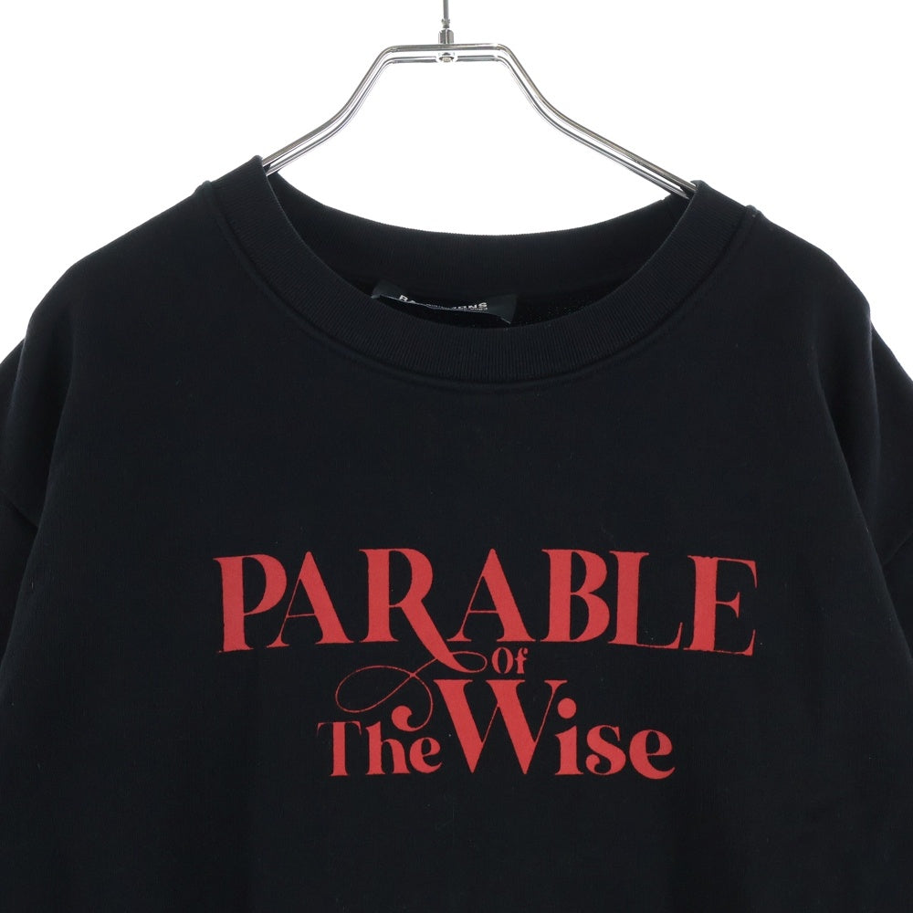 RAF SIMONS(ラフシモンズ) 22AW Sweatshirt ロゴプリント クルーネックスウェットトレーナー ブラック 222-165E