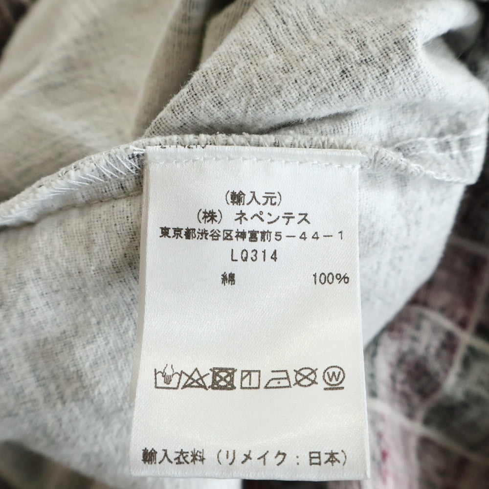 Rebuild by needles(リビルドバイニードルス) Flannnel Ribbon Wide Shirt LQ314 再構築 パッチワーク フランネル リメイク チェック 長袖シャツ マルチ