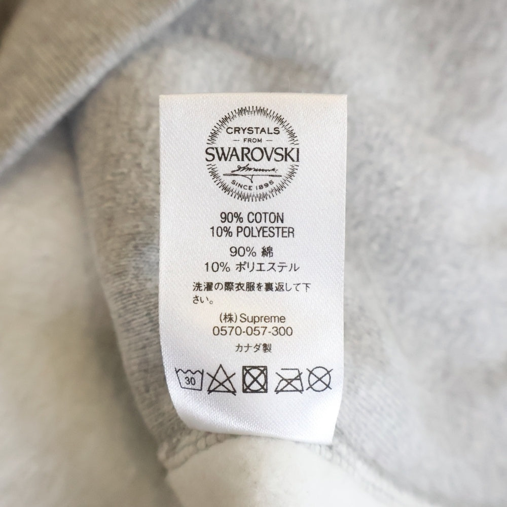 SUPREME(シュプリーム) 19SS Swarovski Box Logo Hooded Sweeatshirt スワロフスキー ボックスロゴ プルオーバースウェットパーカー フーディー グレー