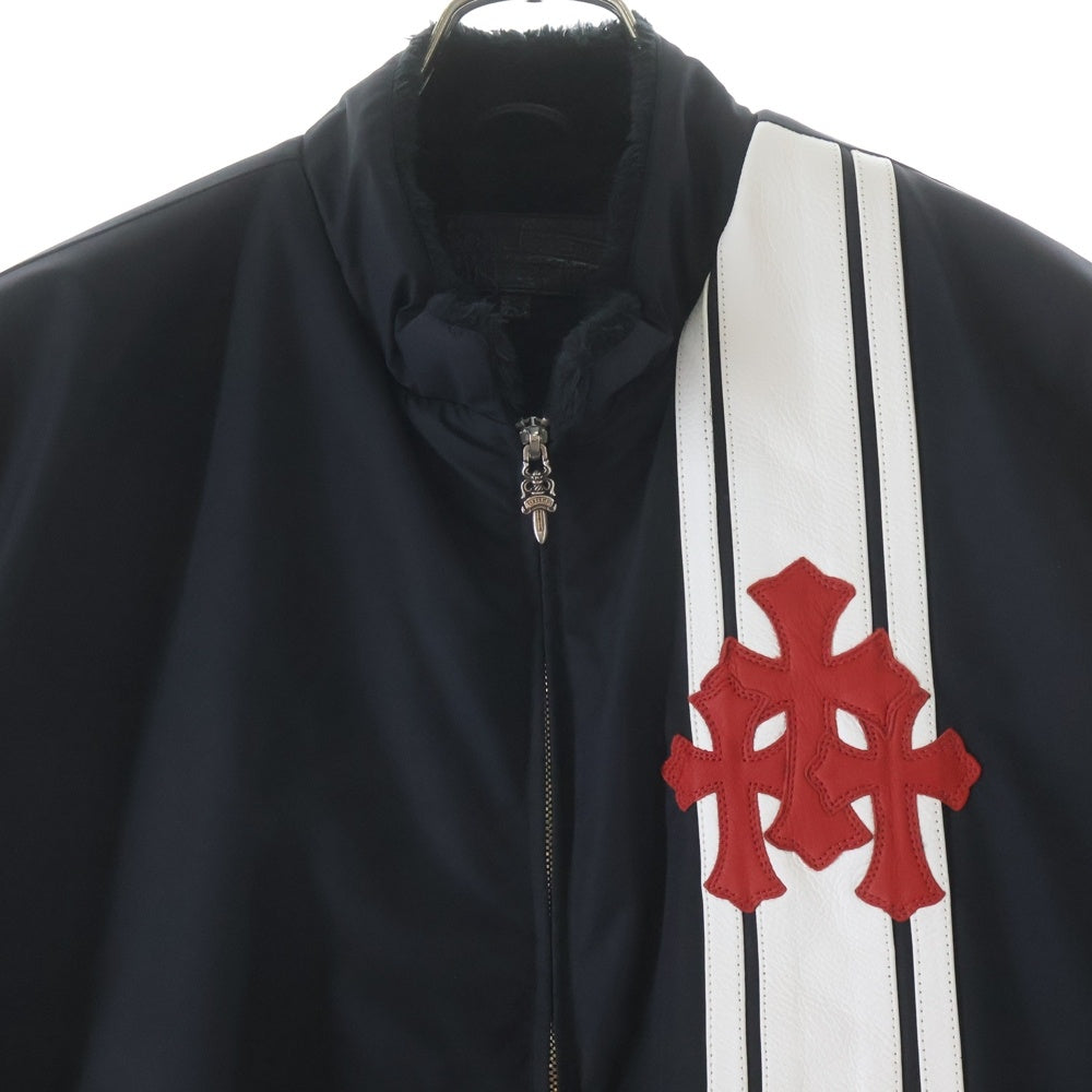 CHROME HEARTS(クロムハーツ) RACING セメタリーパッチ付き 裏地ボア レーシング ナイロンジャケットブルゾン ブラック