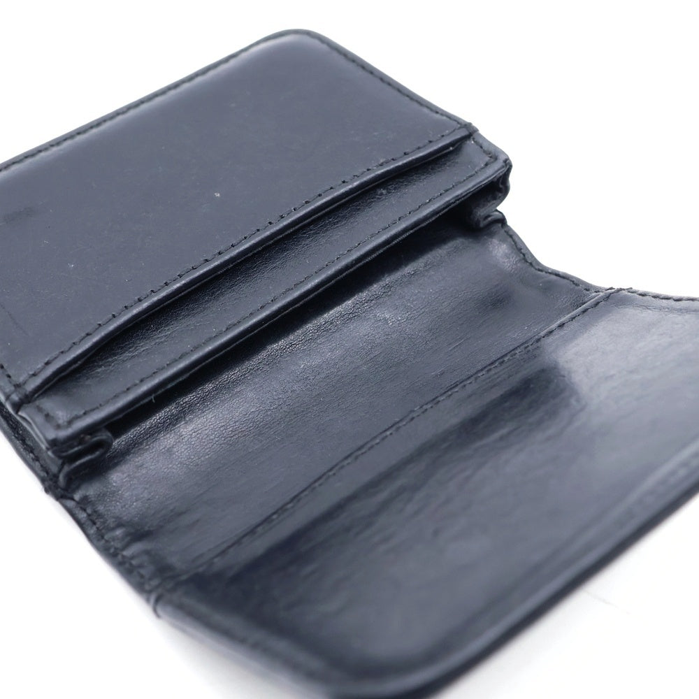 CHROME HEARTS(クロムハーツ) CARD CASE スクロールラベル レザーカードケース ブラック