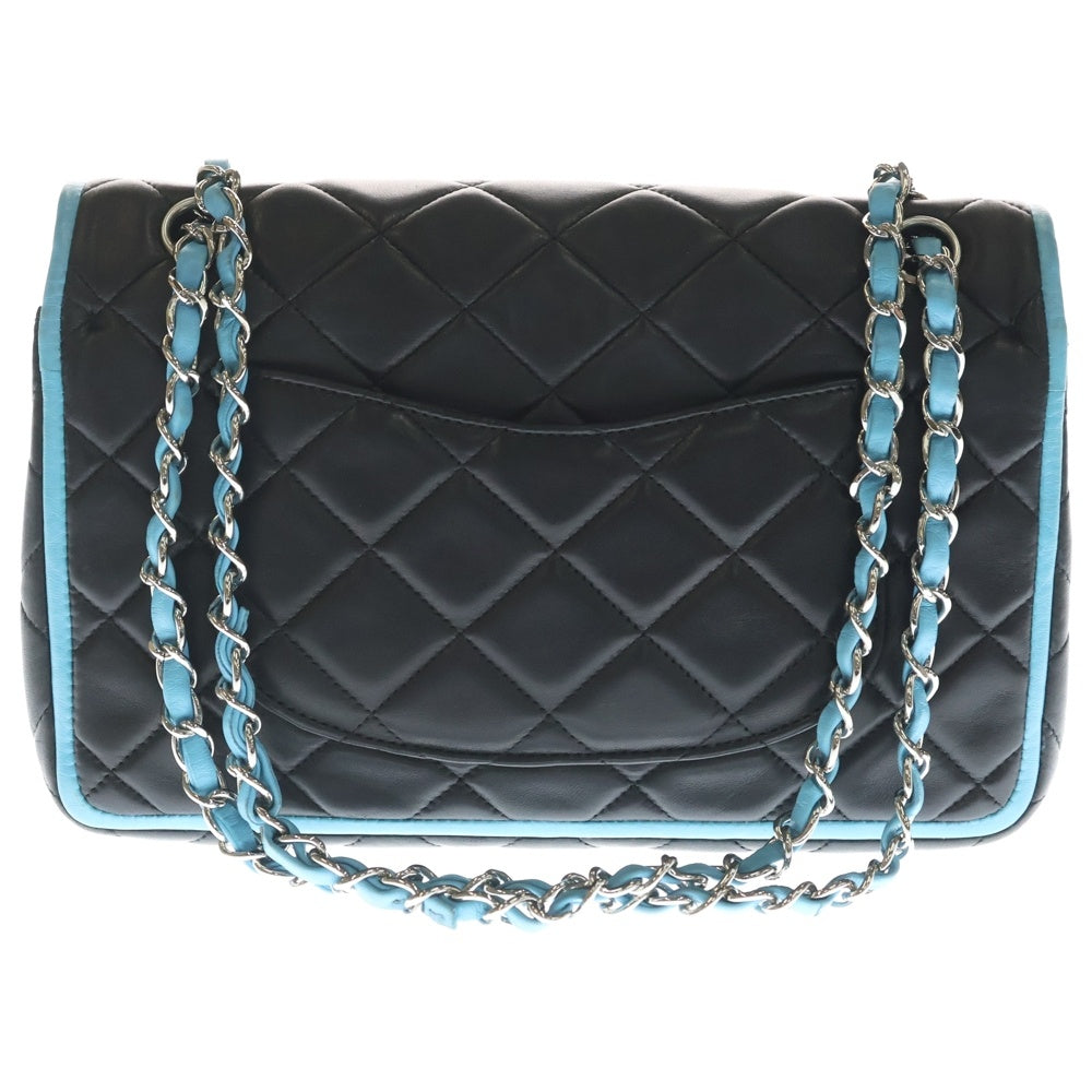 CHANEL(シャネル) Matelasse25 W Flap Chain Shoulder Bag マトラッセ ココマーク ダブルフラップ バイカラー ラムレザーチェーンショルダーバッグ ブラック レディース
