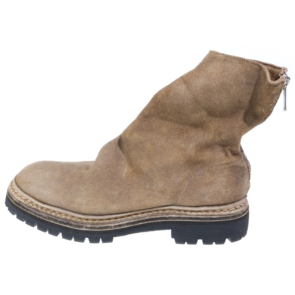 GUIDI(グイディ) ×COMOLI バックジップアップブーツ B01-07005 コモリ別注 スエードハイカットブーツ ベージュ