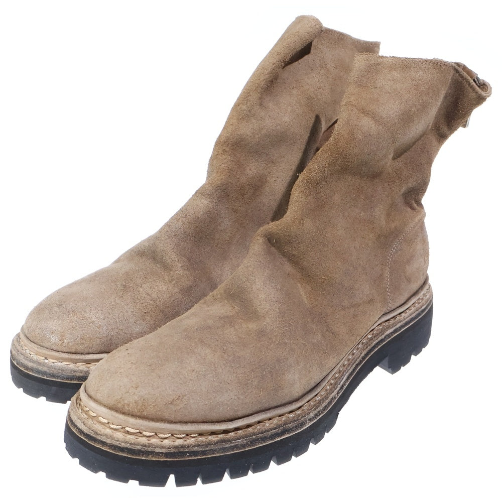 GUIDI(グイディ) ×COMOLI バックジップアップブーツ B01-07005 コモリ別注 スエードハイカットブーツ ベージュ