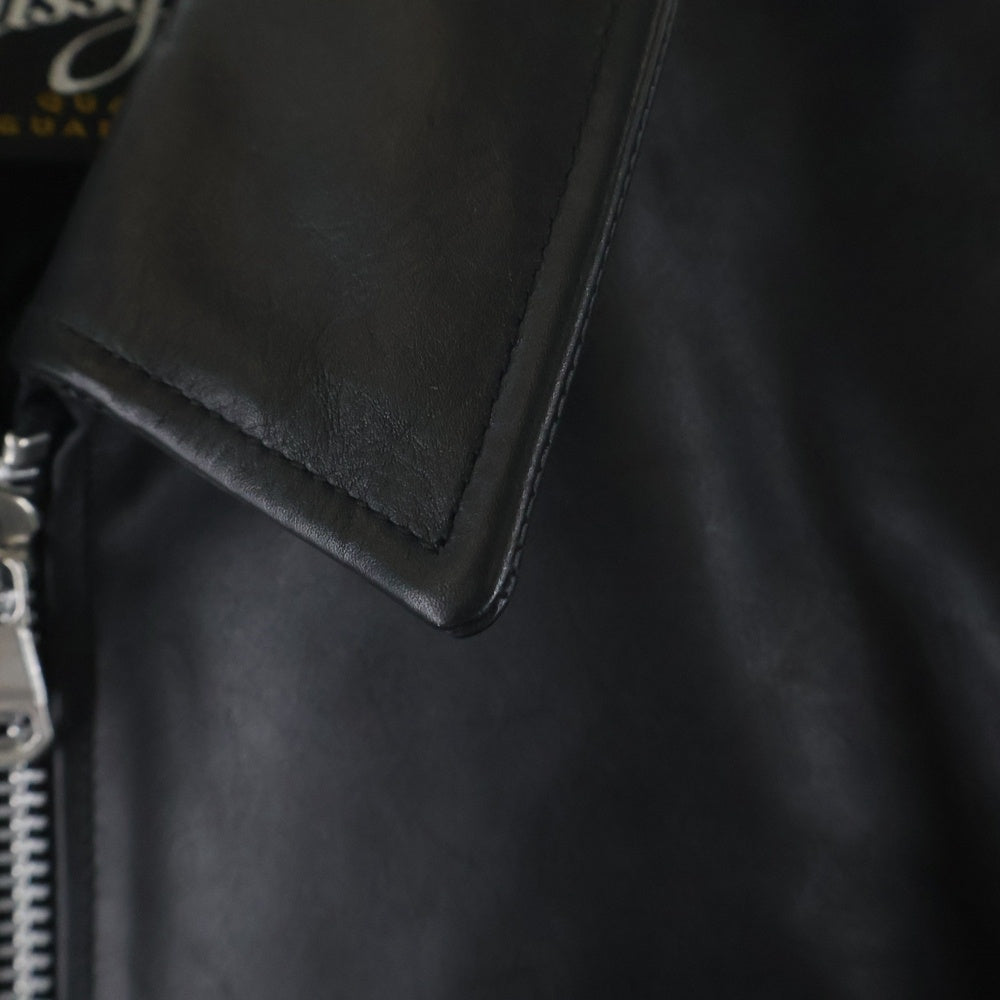 STUSSY(ステューシー) 25AW BIKER LEATHER JACKET 115881 バイカーレザージャケット ブラック