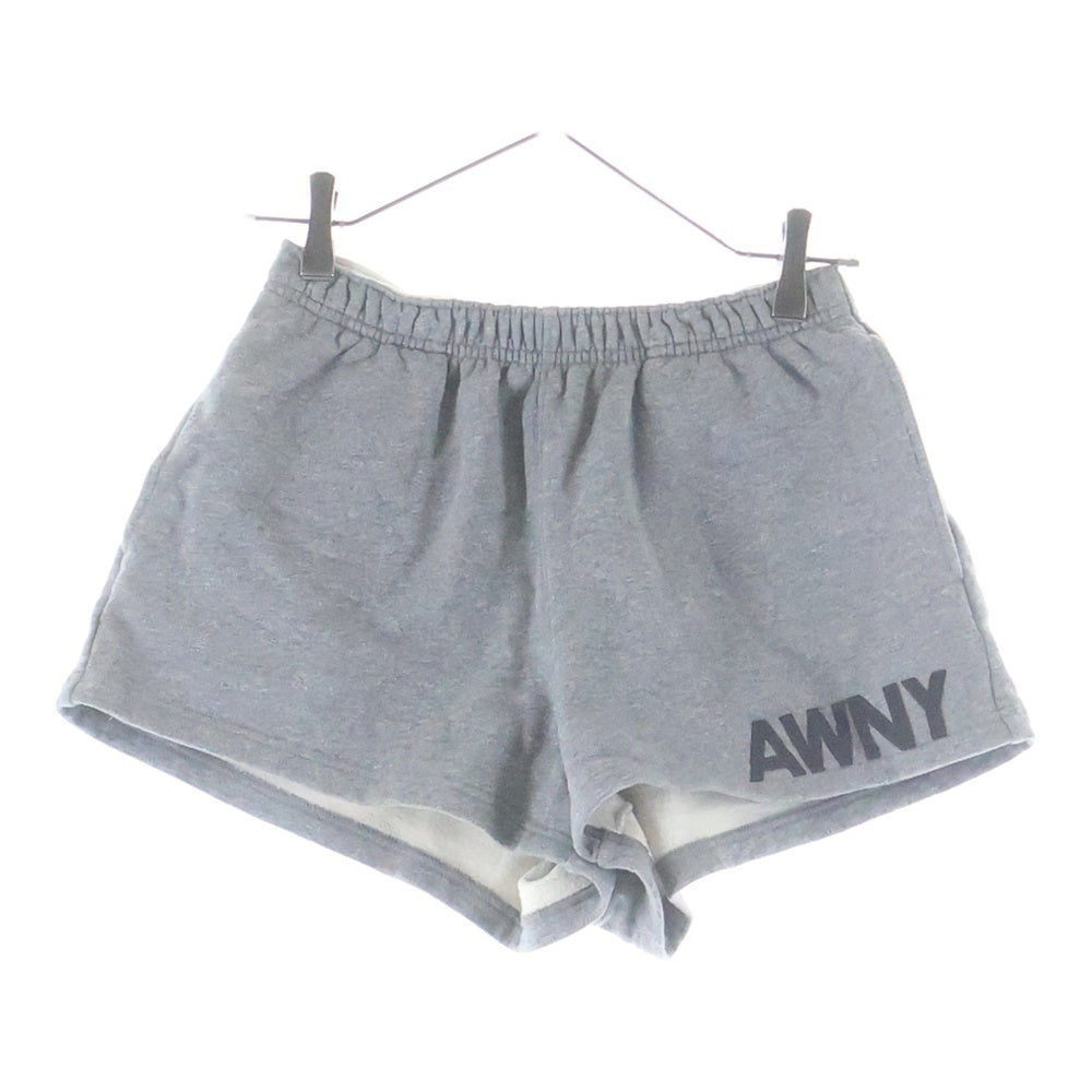 ALEXANDER WANG(アレキサンダーワン) AWNY ロゴプリント スウェットショーツ ハーフパンツ レディース 4CC2254427 グレー