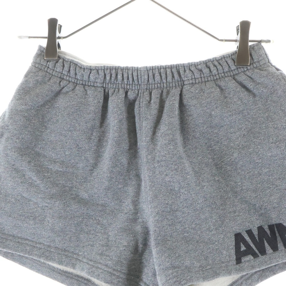 ALEXANDER WANG(アレキサンダーワン) AWNY ロゴプリント スウェットショーツ ハーフパンツ レディース 4CC2254427 グレー