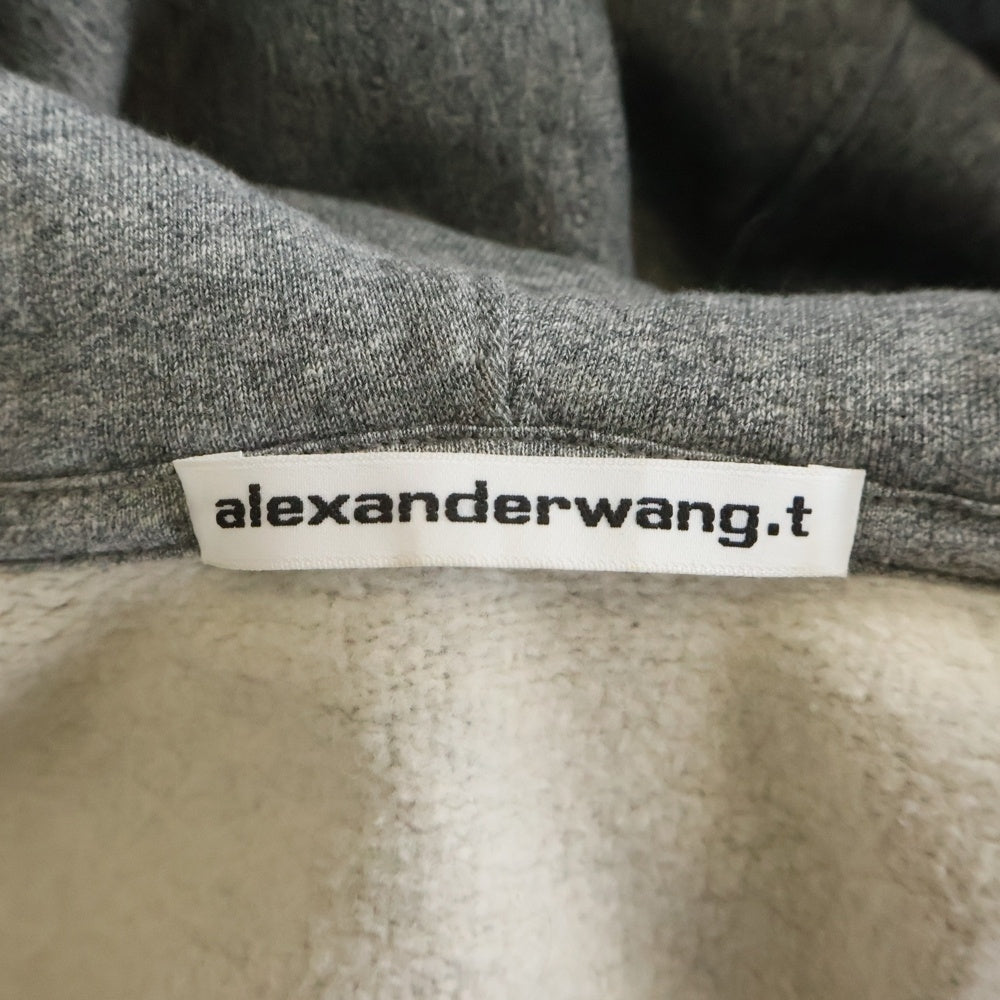 ALEXANDER WANG(アレキサンダーワン) AWNY ロゴプリント ジップアップフーディーパーカー レディース 4CC2251553 グレー