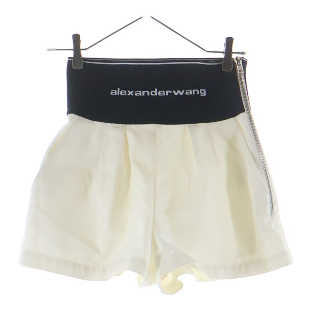 ALEXANDER WANG(アレキサンダーワン) ロゴウエスト サイドジップショートパンツ レディース 1WC1224450 ホワイト