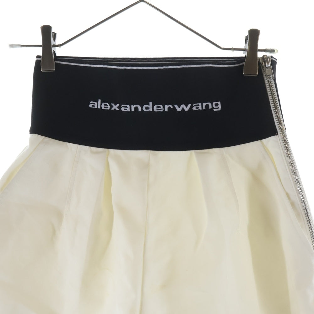 ALEXANDER WANG(アレキサンダーワン) ロゴウエスト サイドジップショートパンツ レディース 1WC1224450 ホワイト