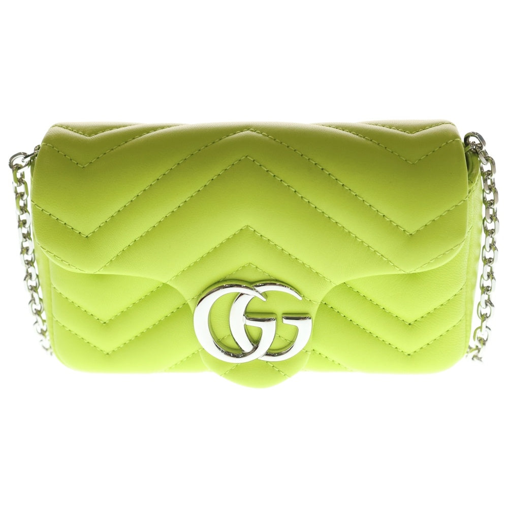 GUCCI(グッチ) GG Marmont Quilting Chain Mini Bag GGマーモント キルティング チェーンミニバッグ ショルダーバッグ イエロー 841290 レディース