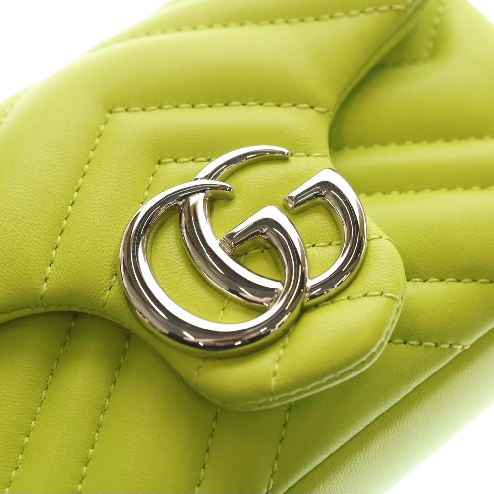 GUCCI(グッチ) GG Marmont Quilting Chain Mini Bag GGマーモント キルティング チェーンミニバッグ ショルダーバッグ イエロー 841290 レディース