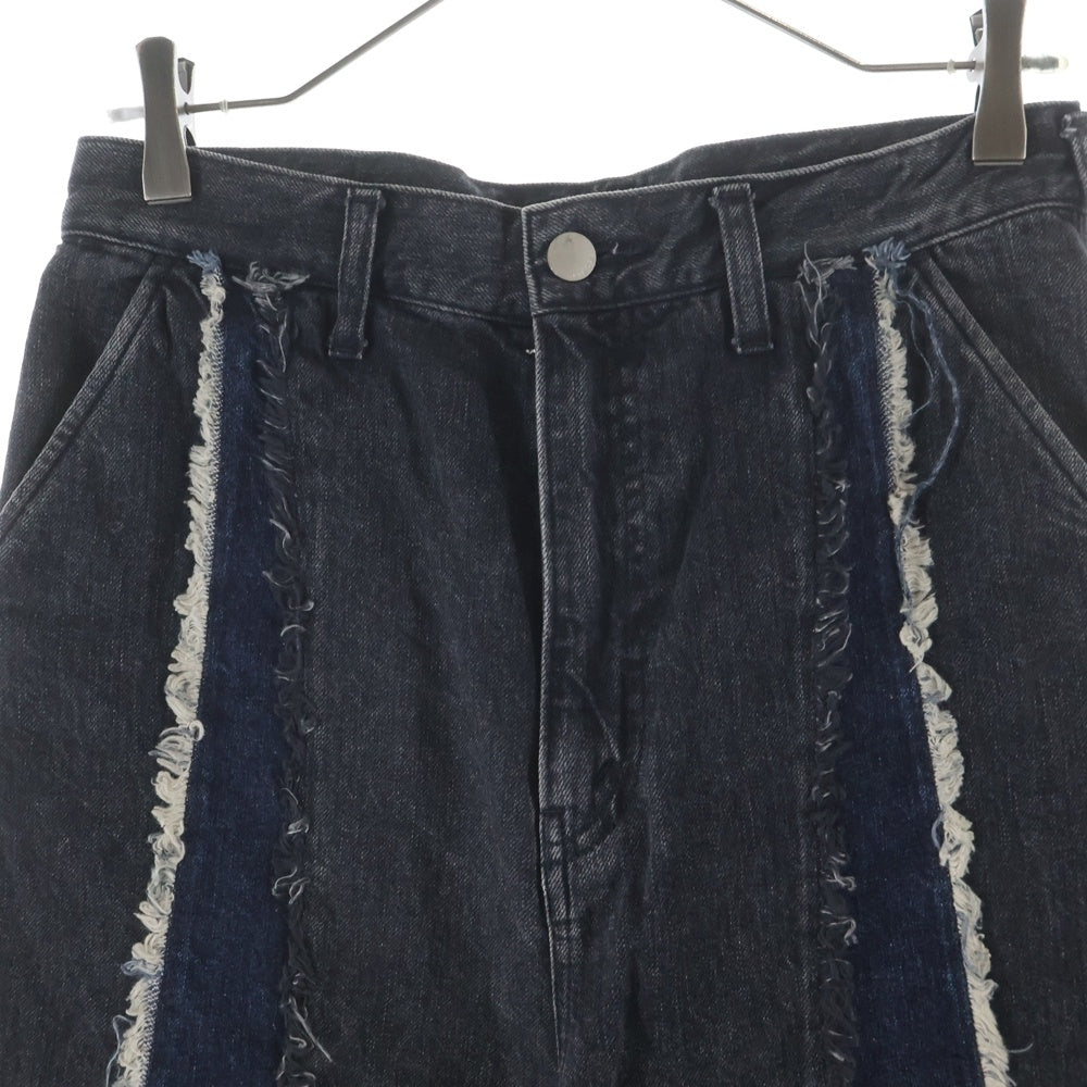 Jieda(ジエダ) SWITCHING OVER DENIM PANTS Jie-22W-PT01 スイッチングオーバーデニムパンツ ブラック