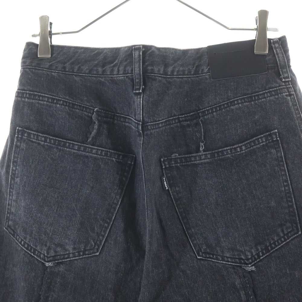Jieda(ジエダ) SWITCHING OVER DENIM PANTS Jie-22W-PT01 スイッチングオーバーデニムパンツ ブラック