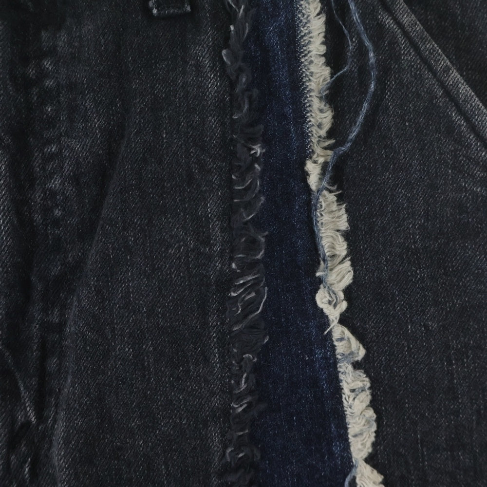 Jieda(ジエダ) SWITCHING OVER DENIM PANTS Jie-22W-PT01 スイッチングオーバーデニムパンツ ブラック