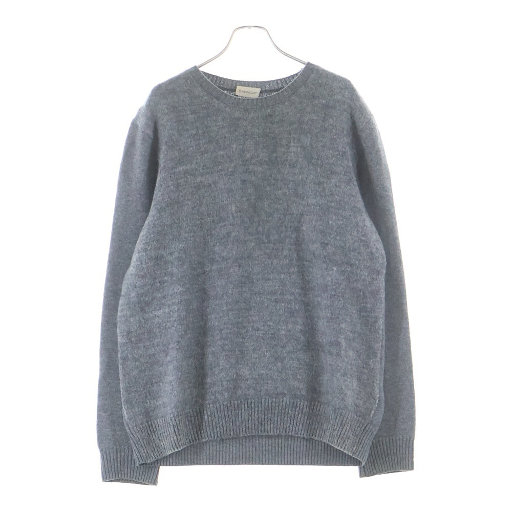 MONCLER(モンクレール) MAGLIA TRICOT GIROCOLLO ロゴワッペン カシミヤ混 クルーネックニットセーター グレー D20919034252