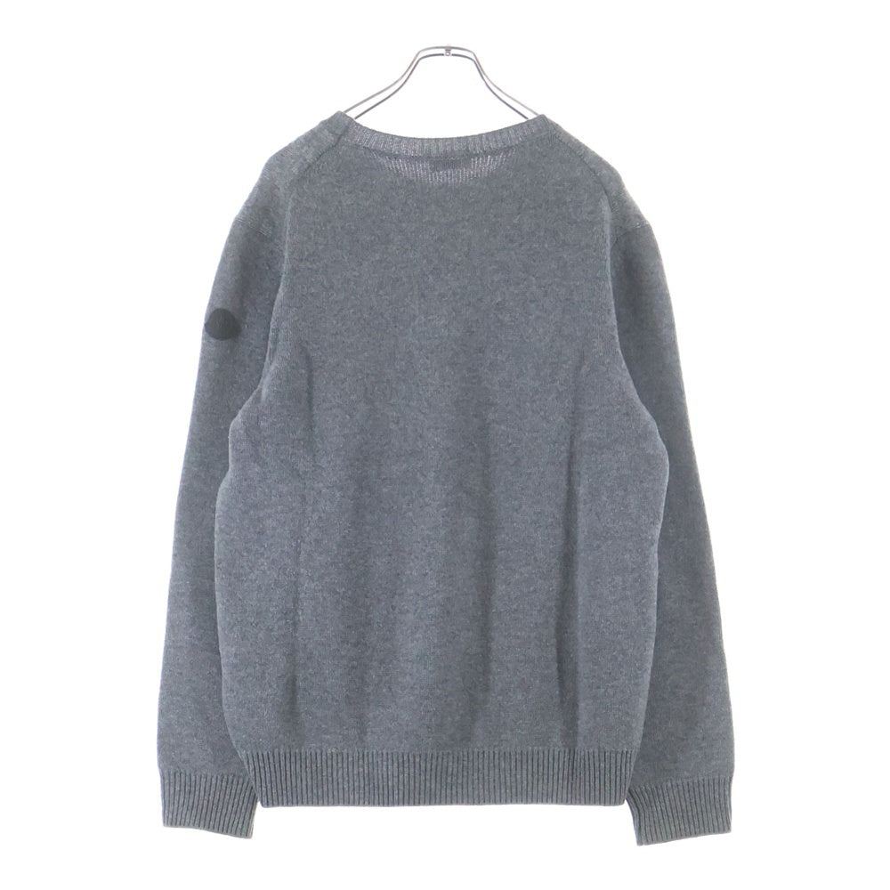 MONCLER(モンクレール) MAGLIA TRICOT GIROCOLLO ロゴワッペン カシミヤ混 クルーネックニットセーター グレー D20919034252