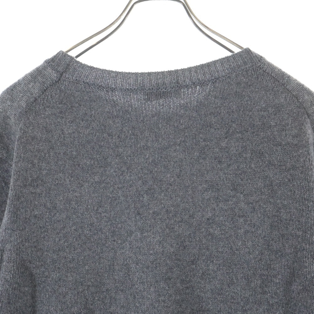 MONCLER(モンクレール) MAGLIA TRICOT GIROCOLLO ロゴワッペン カシミヤ混 クルーネックニットセーター グレー D20919034252
