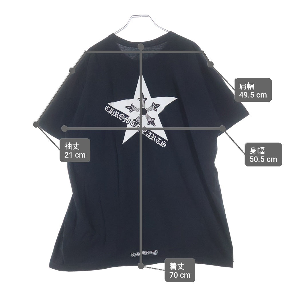 CHROME HEARTS(クロムハーツ) Star Print Long Sleeve Tee スタープリント ロングスリーブ 半袖Tシャツ ブラック/ホワイト