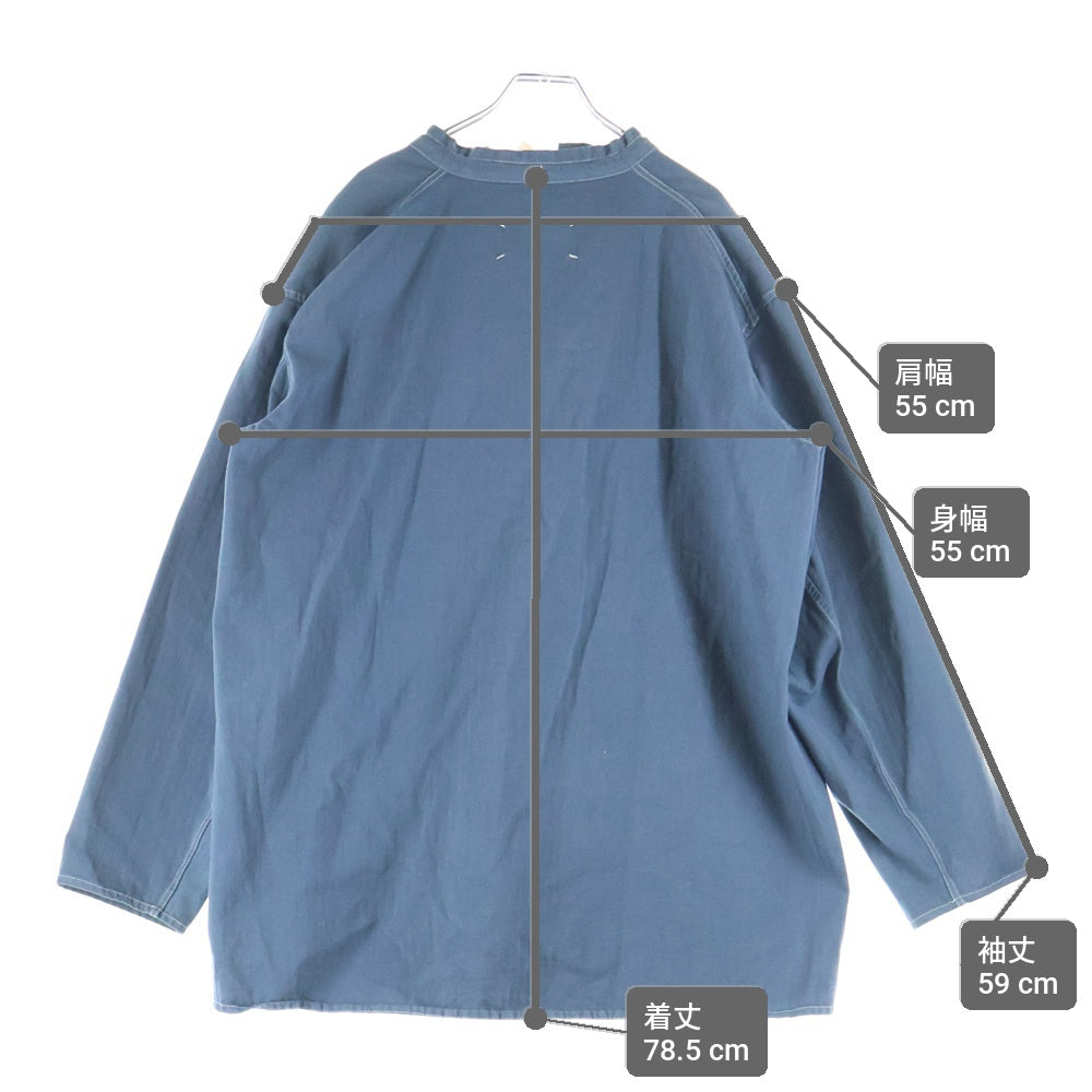 Maison Margiela(メゾンマルジェラ) Tie Front Herringbone Shirt S50DL0459 タイフロント ヘリンボーン 長袖シャツ ブルー