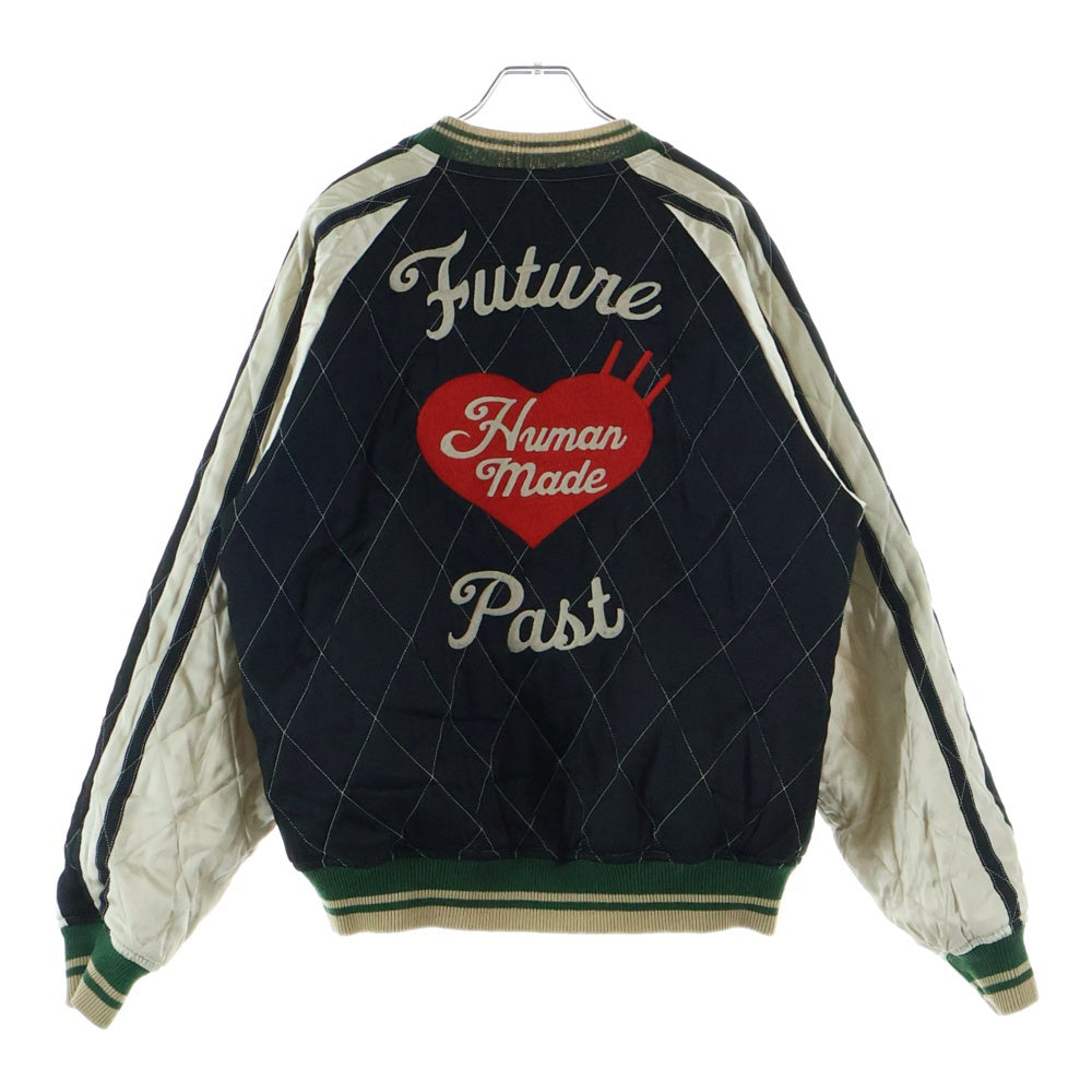 HUMAN MADE(ヒューマンメイド) SOUVENIR JACKET ロゴ刺繍 スーベニアジャケット リバーシブルブルゾン スカジャン ブラック/ブルー HM30JK020