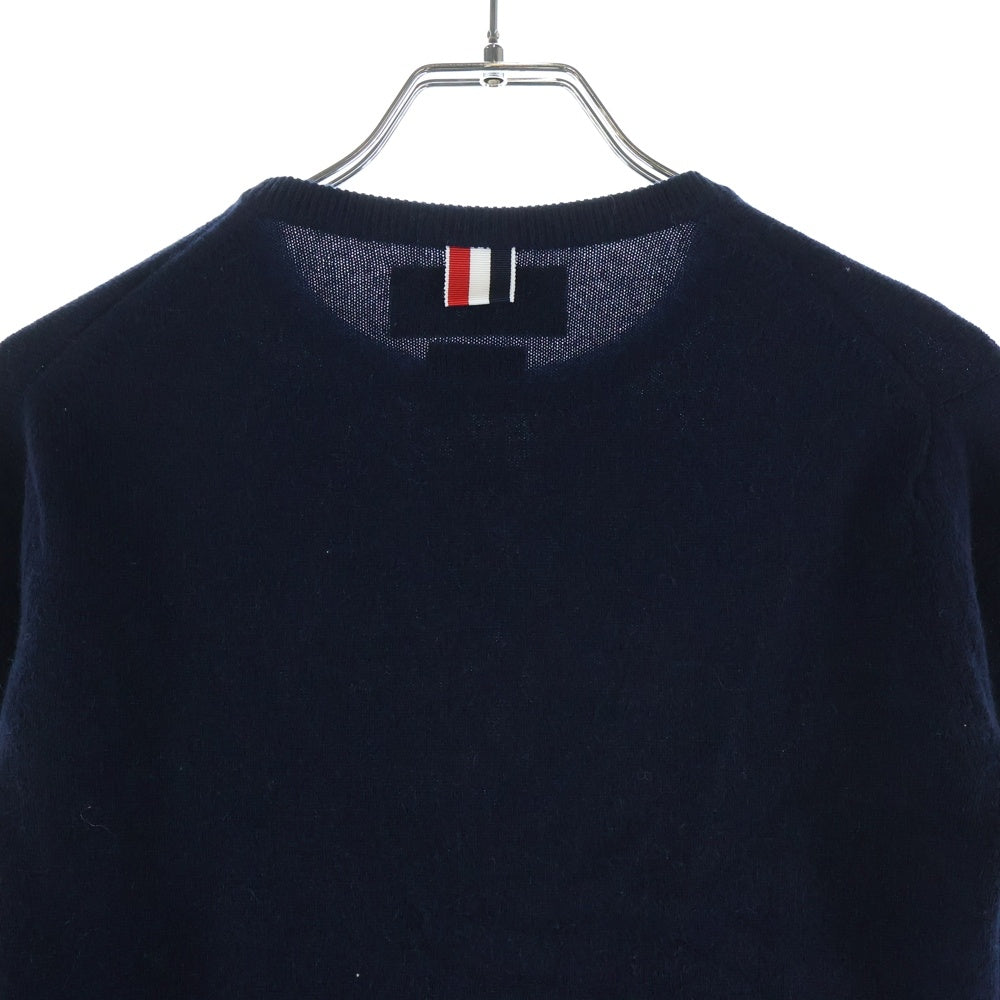 THOM BROWNE(トムブラウン) 4Bar Cashmere Knit Sweater カシミヤ クルーネックニットセーター レディース ネイビー FKA001A00011