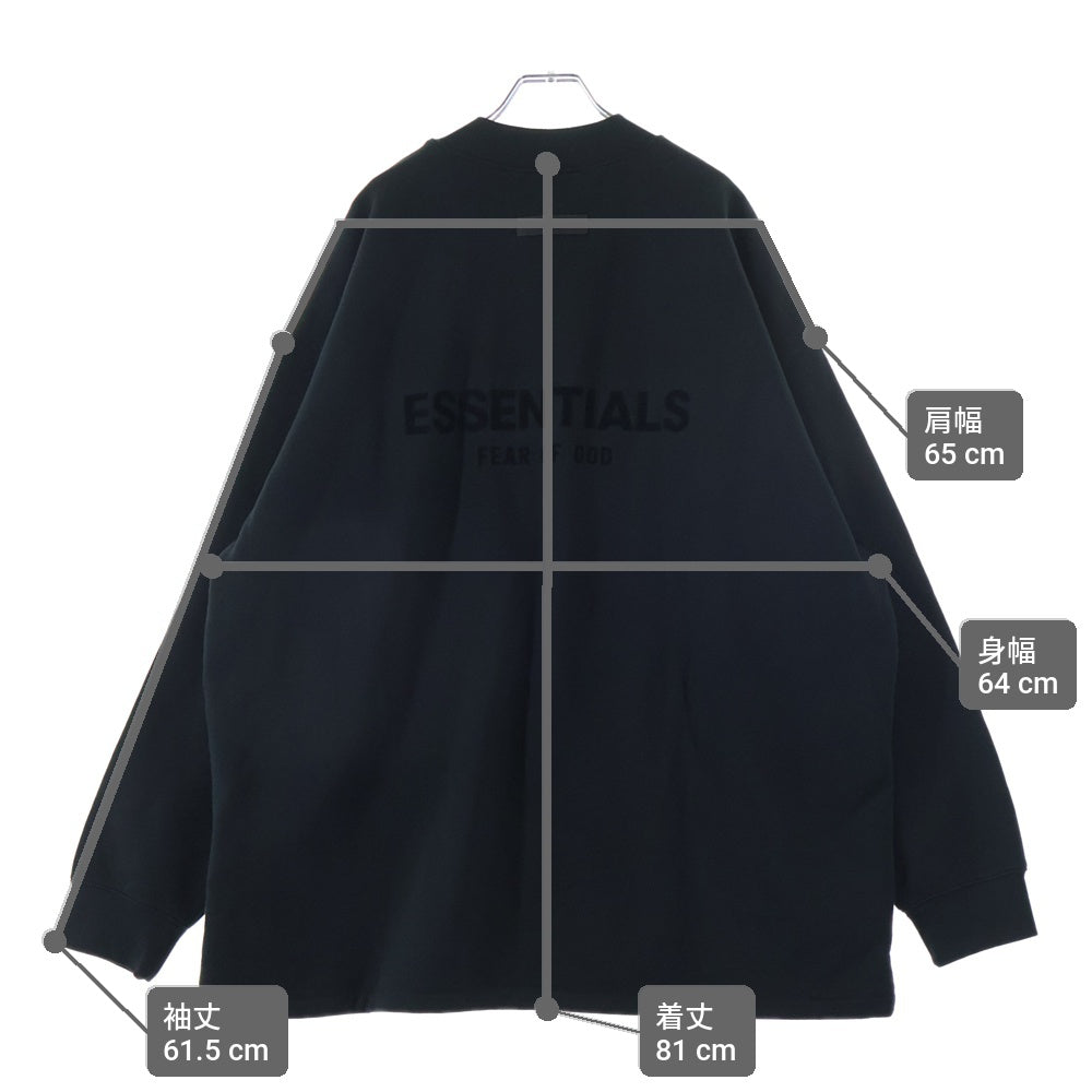 FEAR OF GOD ESSENTIALS(フィアオブゴッド エッセンシャルズ) SWEATSHIRT バックフェルトロゴ クルーネックスウェットトレーナー ブラック