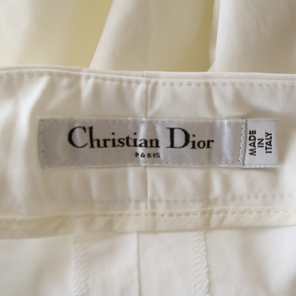 Christian Dior(クリスチャンディオール) ジップフライ コットンパンツ ホワイト レディース 6E21417A1324