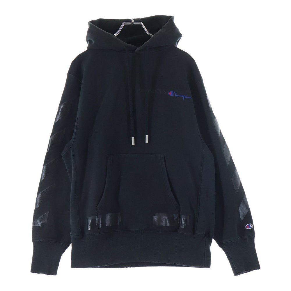OFF-WHITE(オフホワイト) 18SS ×Champion Hoodie チャンピオン プルオーバースウェットパーカー フーディー ブラック OMBB027S18875050
