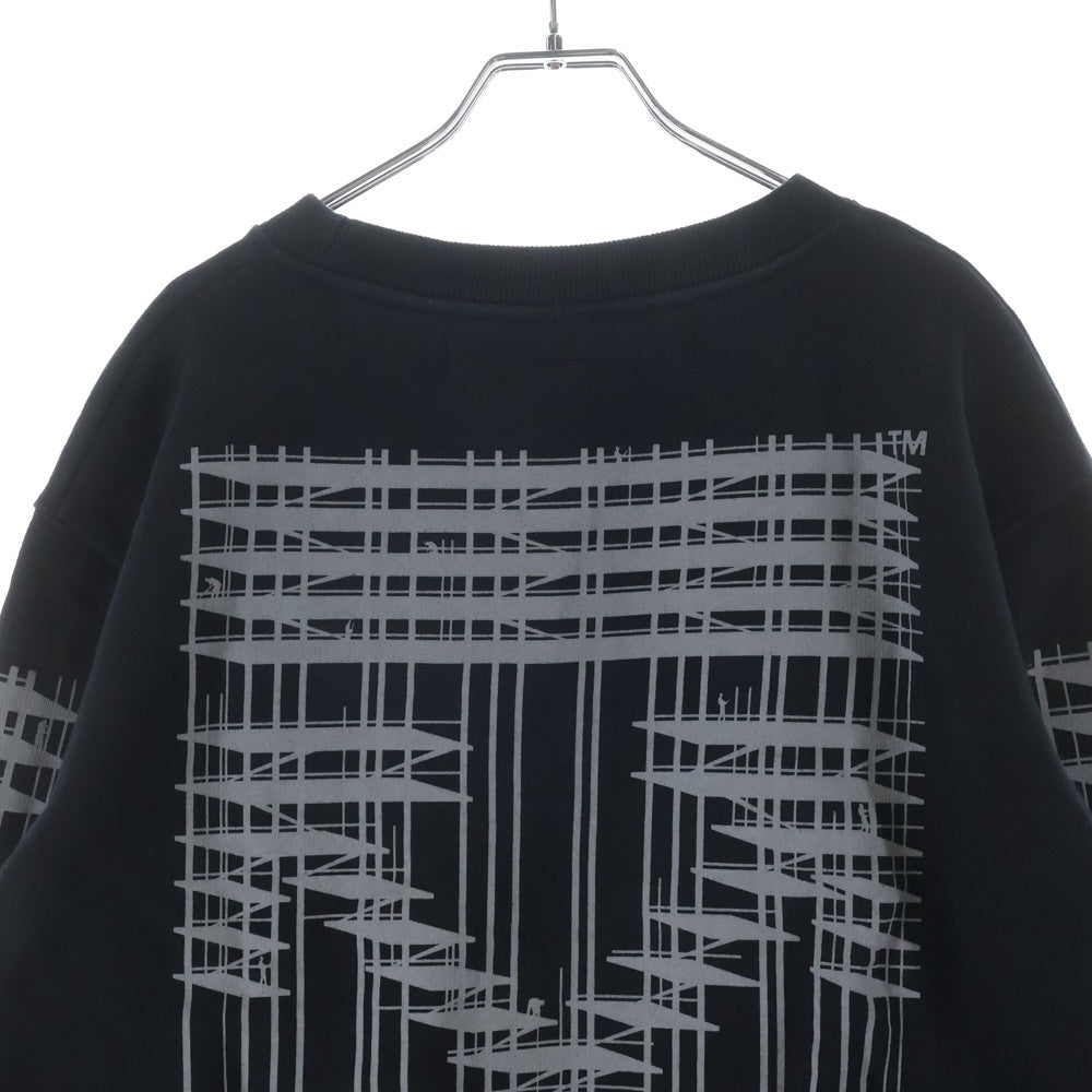 OFF-WHITE(オフホワイト) 19AW Diag Swaetshirt クルーネックスウェットトレーナー ブラック OMBA025E19E30004