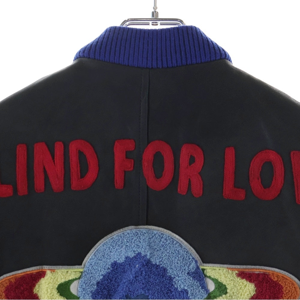 GUCCI(グッチ) Leather Stadium Jacket レザースタジアムジャケット スタジャン ブラック 526807 XG677