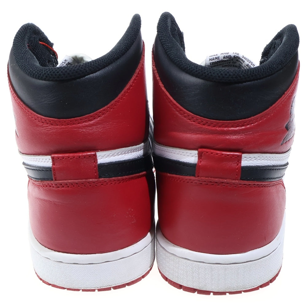 NIKE(ナイキ) 【観賞用 2013年製】 AIR JORDAN1 RETRO HIGH OG エアジョーダン1 ハイカットスニーカー つま黒 ブラック/レッド/ホワイト US10/28.0cm 555088-184