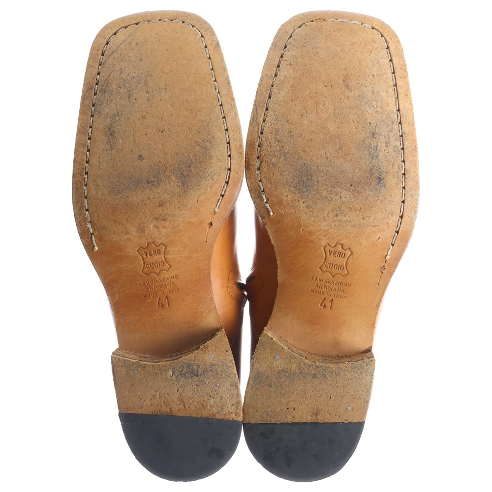 Maison Margiela(メゾンマルジェラ) 02SS Artisanal アーティザナル スクエアトゥ レザーハイカットブーツ ブラウン