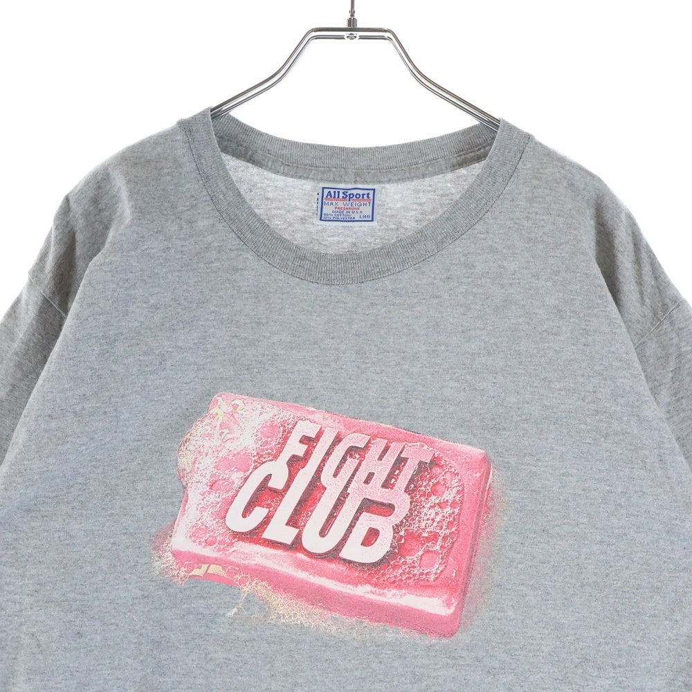VINTAGE(ヴィンテージ) 90s FIGHT CLUB LOGO TEE ORIGINAL ASH GREY TEE ファイトクラブ ロゴプリント半袖Tシャツ カットソー グレー
