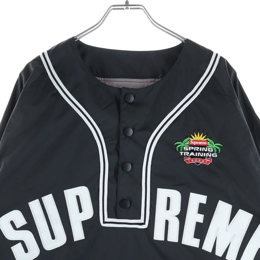 SUPREME(シュプリーム) 22SS Snap-Off Sleeve L/S Baseball Top スナップオフ スリーブ ベースボール トップ プルオーバー 長袖シャツ ブラック