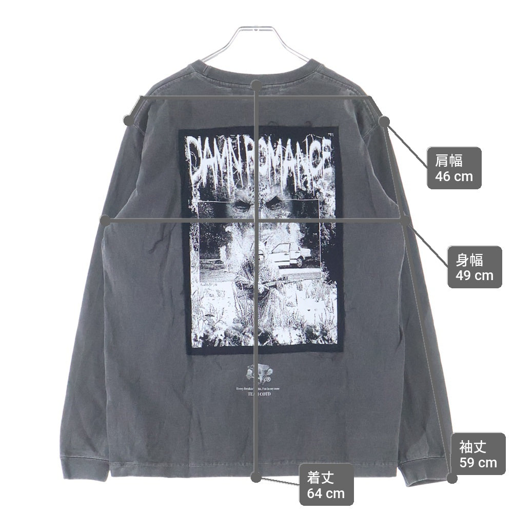 Children of the discordance(チルドレンオブザディスコーダンス) DAMN ROMANCE PATCH LS TEE ダメージ加工 長袖Tシャツ ロンT グレー COTDCS-011
