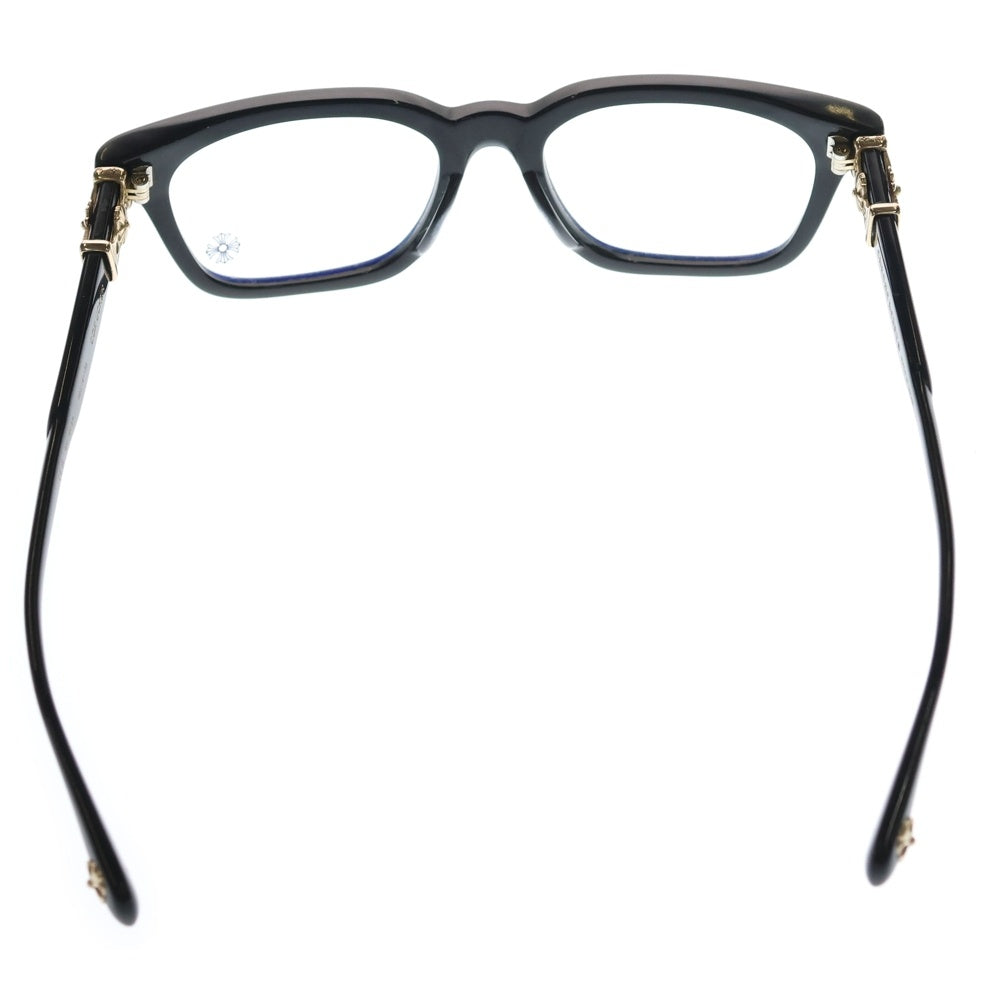 CHROME HEARTS(クロムハーツ) COX UCKER CHクロステンプル ウェリントンアイウェア 眼鏡 ブラック/ゴールド