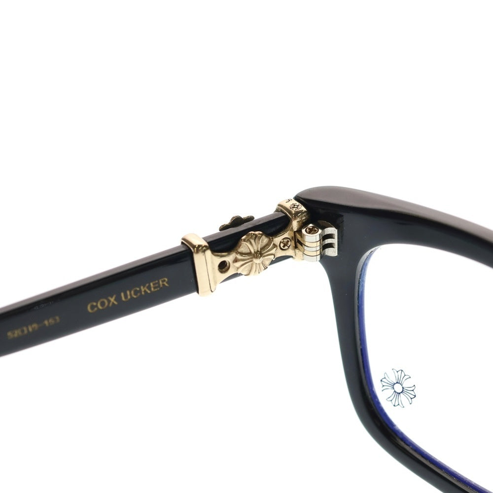 CHROME HEARTS(クロムハーツ) COX UCKER CHクロステンプル ウェリントンアイウェア 眼鏡 ブラック/ゴールド