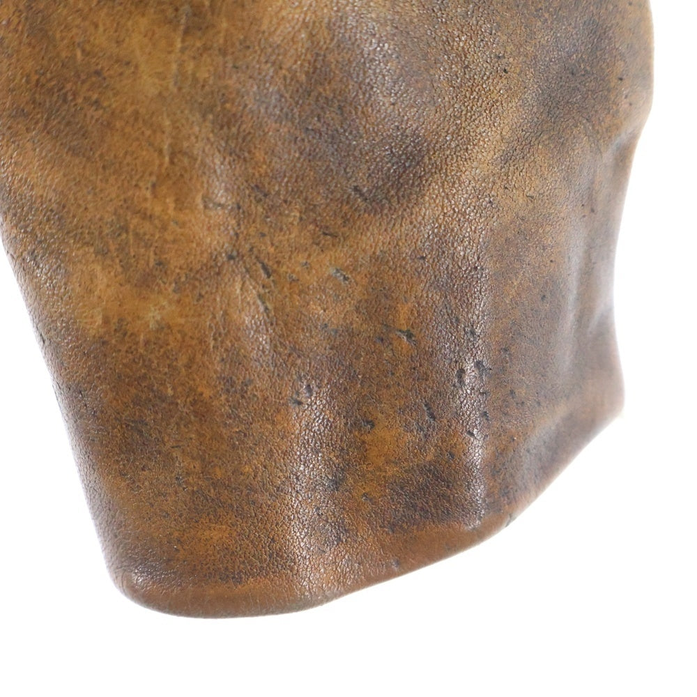 Rick Owens(リックオウエンス) Calf Leather Jacket カーフレザー ニット切替 レザージャケット ブラウン レディース RO1743-LE