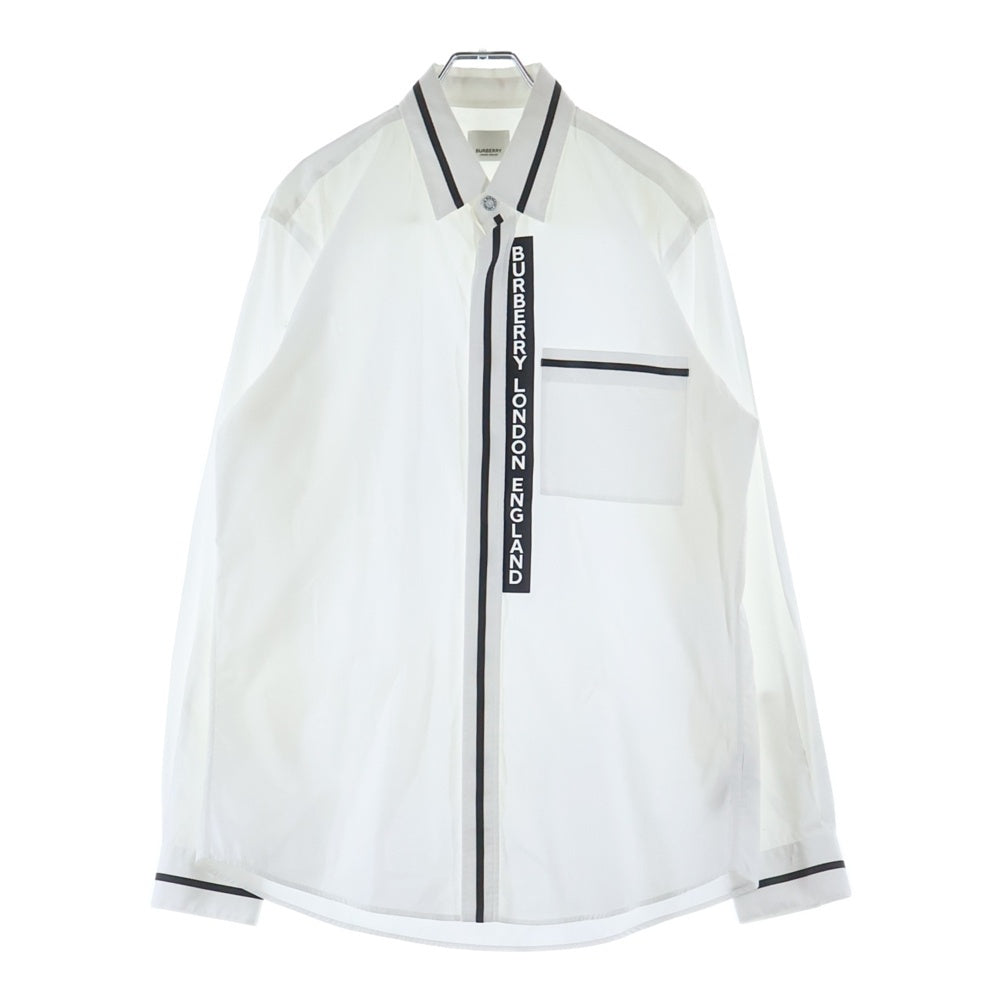 BURBERRY(バーバリー) Rubber Logo Shirt ラバーロゴ 長袖シャツ ホワイト 8029258