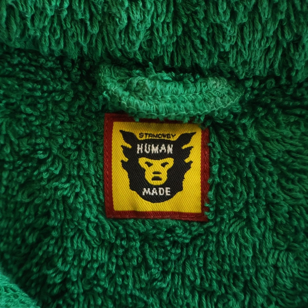 HUMAN MADE(ヒューマンメイド) Pile Aloha Shirt ロゴ刺繍 パイル地 半袖シャツ グリーン