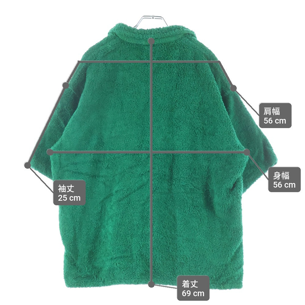 HUMAN MADE(ヒューマンメイド) Pile Aloha Shirt ロゴ刺繍 パイル地 半袖シャツ グリーン