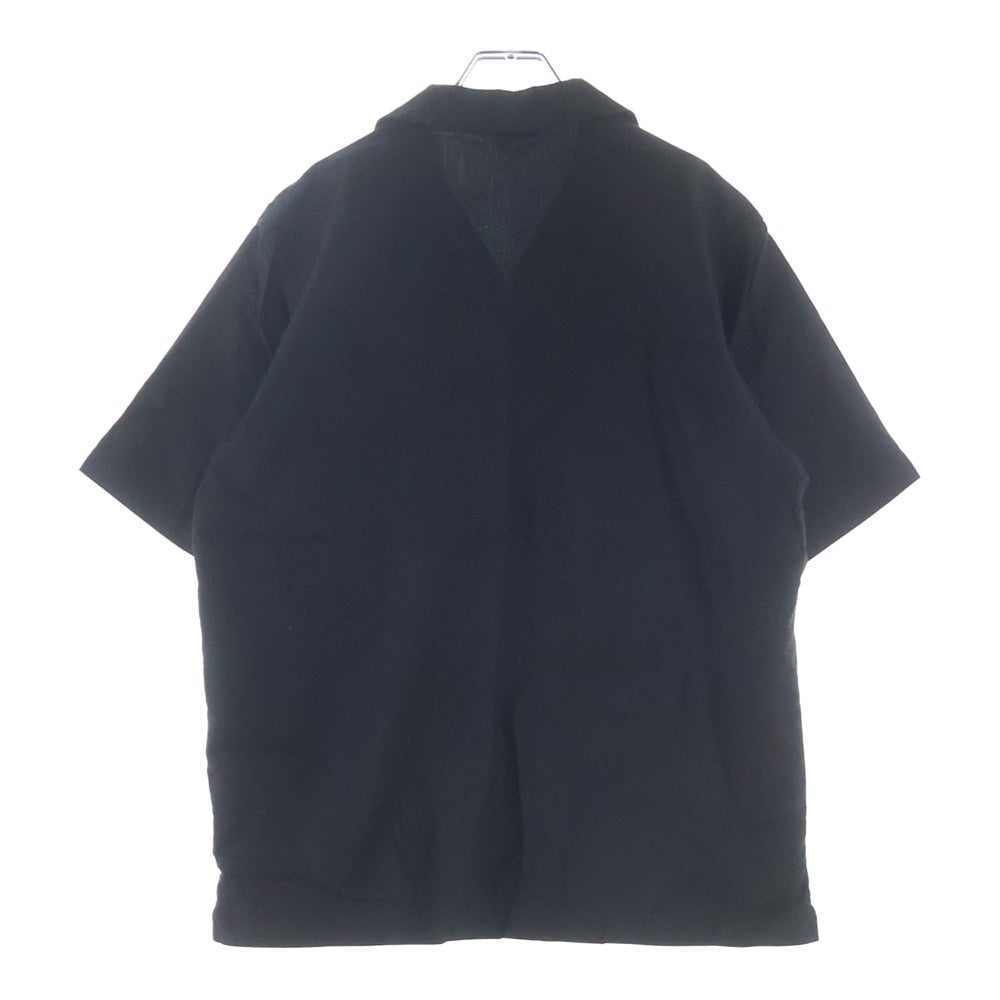 KITH(キス) Silk Cotton Thompson Camp Collar Shirt シルク混 半袖シャツ ブラック