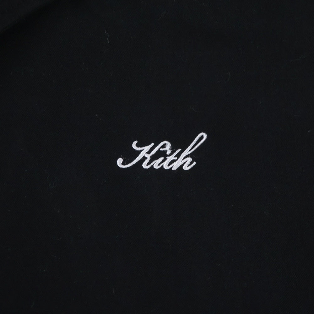 KITH(キス) Silk Cotton Thompson Camp Collar Shirt シルク混 半袖シャツ ブラック