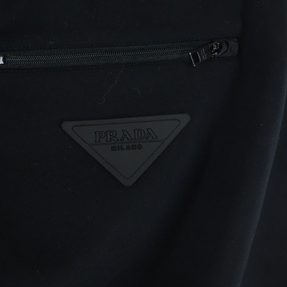 PRADA(プラダ) Track Pants ラバートライアングルロゴ ジップイージーパンツ SJP282 S192 1M03 ブラック