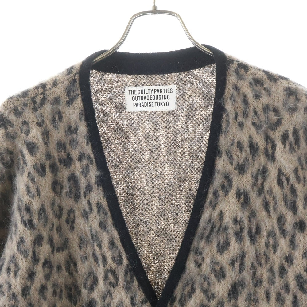 WACKO MARIA(ワコマリア) 23SS LEOPARD MOHAIR KNIT JAQUARD CARDIGAN レオパード モヘアカーディガン ベージュ