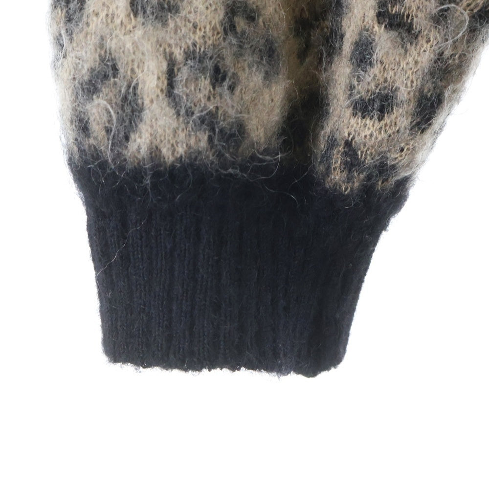 WACKO MARIA(ワコマリア) 23SS LEOPARD MOHAIR KNIT JAQUARD CARDIGAN レオパード モヘアカーディガン ベージュ